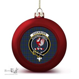 ScotsTee Shop Scottish Cockburn Blue Crest Tartan Christmas Ball Ornament