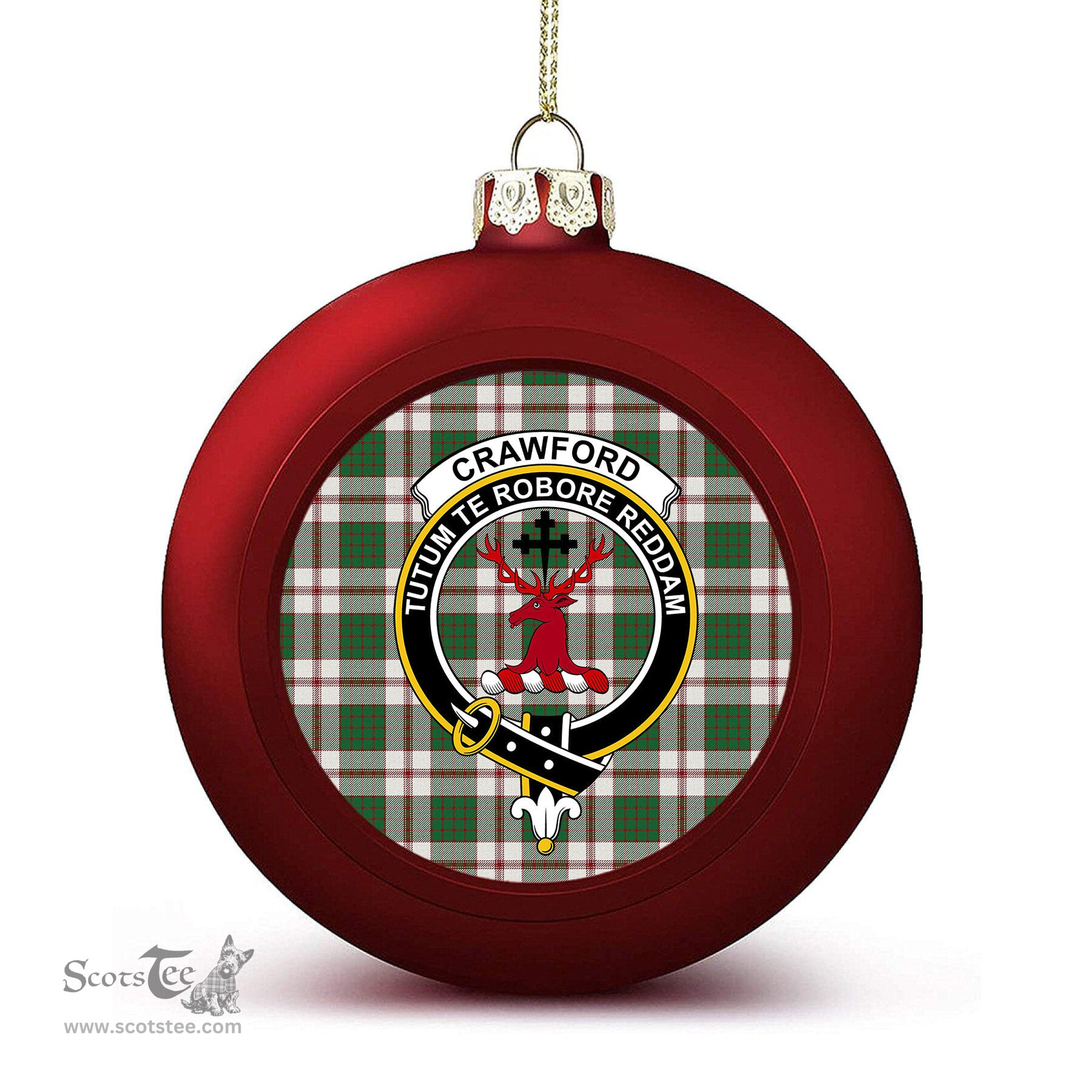 ScotsTee Shop Scottish Crawford Arisaid Dance Ancient Crest Tartan Christmas Ball Ornament