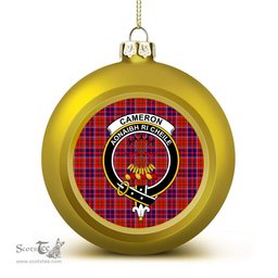 ScotsTee Shop Scottish Cameron of Lochiel Modern Crest Tartan Christmas Ball Ornament