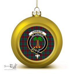 ScotsTee Shop Scottish Christie, Keith & Family Crest Tartan Christmas Ball Ornament