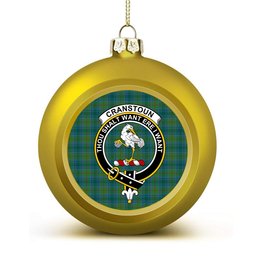ScotsTee Shop Scottish Cranstoun Modern Crest Tartan Christmas Ball Ornament
