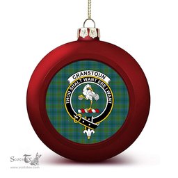 ScotsTee Shop Scottish Cranstoun Modern Crest Tartan Christmas Ball Ornament
