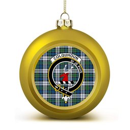 ScotsTee Shop Scottish Colquhoun Dress Ancient Crest Tartan Christmas Ball Ornament