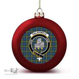 ScotsTee Shop Scottish Dalrymple M of Oxenfoord Crest Tartan Christmas Ball Ornament