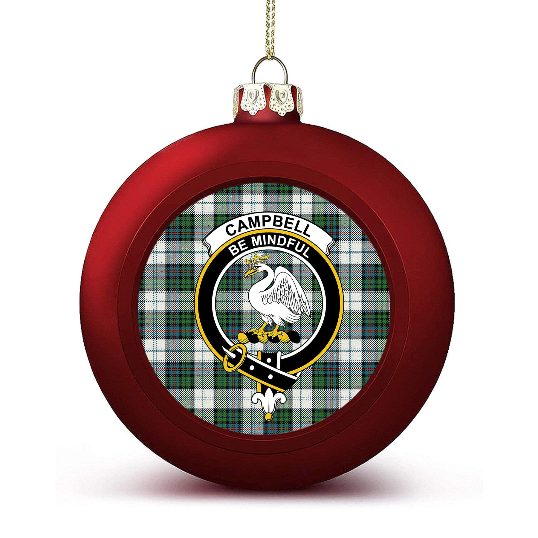 ScotsTee Shop Scottish Campbell of Cawdor Dress Ancient Crest Tartan Christmas Ball Ornament