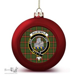 ScotsTee Shop Scottish Dalrymple of Castleton Crest Tartan Christmas Ball Ornament