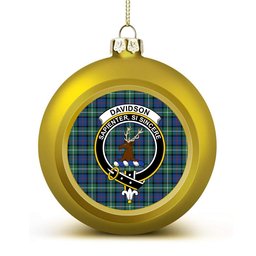 ScotsTee Shop Scottish Davidson of Tulloch SC Crest Tartan Christmas Ball Ornament