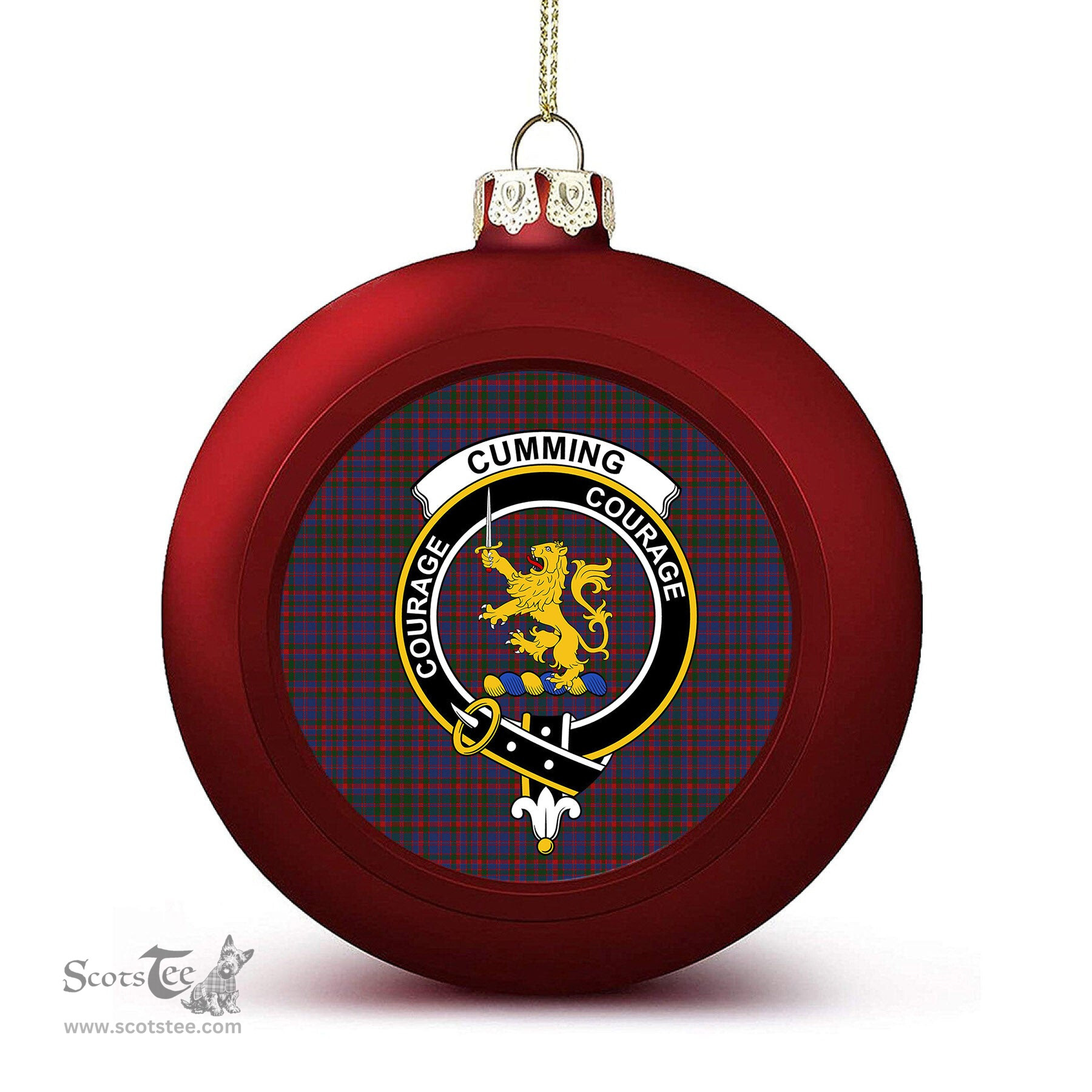 ScotsTee Shop Scottish Cumming Crest Tartan Christmas Ball Ornament