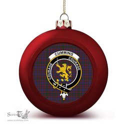 ScotsTee Shop Scottish Cumming Crest Tartan Christmas Ball Ornament