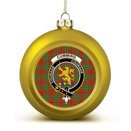 ScotsTee Shop Scottish Cumming Ancient Crest Tartan Christmas Ball Ornament