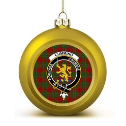 ScotsTee Shop Scottish Cumming 1850 2 Crest Tartan Christmas Ball Ornament