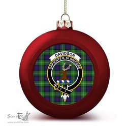 ScotsTee Shop Scottish Davidson of Tulloch Crest Tartan Christmas Ball Ornament