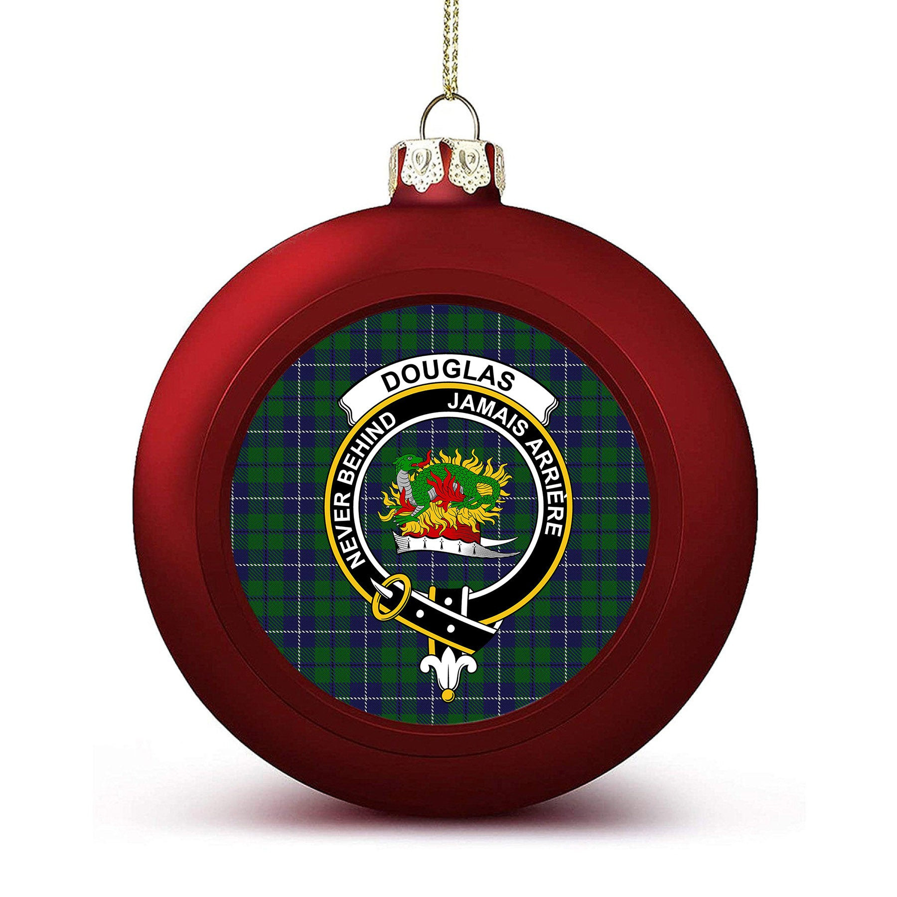 ScotsTee Shop Scottish Douglas Green Wilsons Crest Tartan Christmas Ball Ornament