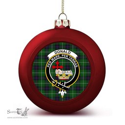 ScotsTee Shop Scottish Donald of The Isles Crest Tartan Christmas Ball Ornament