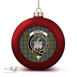 ScotsTee Shop Scottish Donald of Clan Ranald Ancient Crest Tartan Christmas Ball Ornament