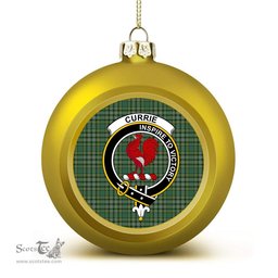 ScotsTee Shop Scottish Currie of Balilone Crest Tartan Christmas Ball Ornament