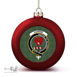 ScotsTee Shop Scottish Currie of Balilone Crest Tartan Christmas Ball Ornament