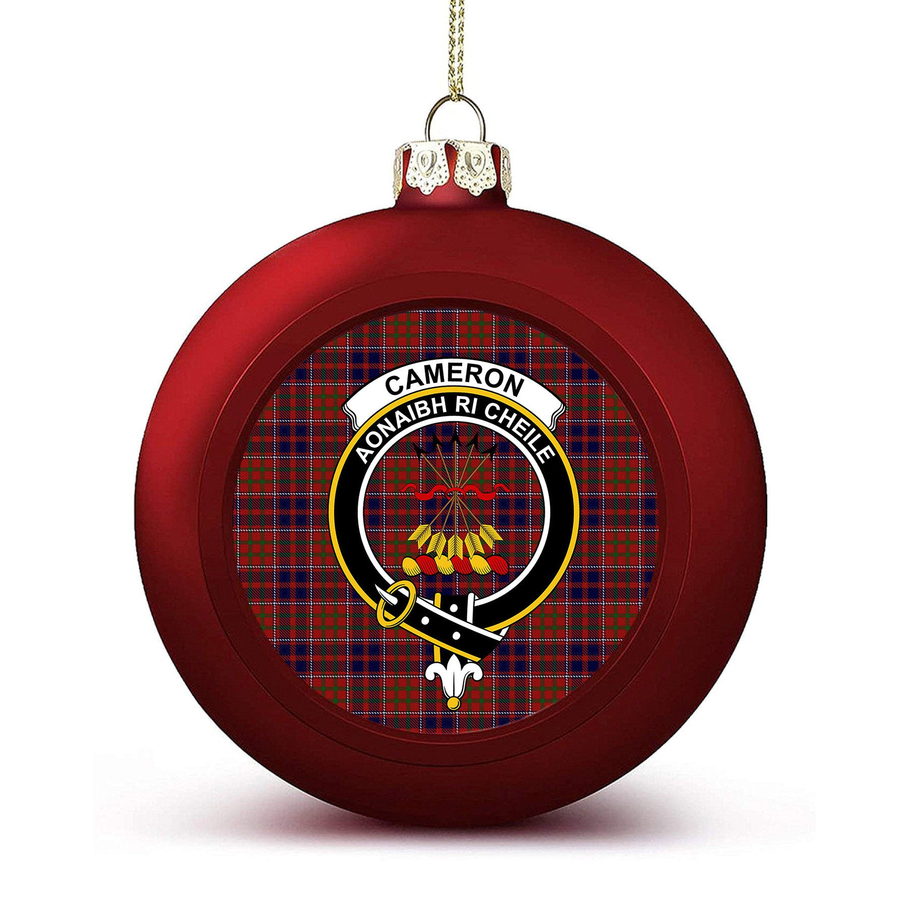 ScotsTee Shop Scottish Cameron of Locheil Original Crest Tartan Christmas Ball Ornament