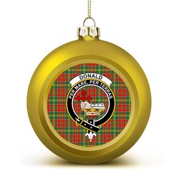 ScotsTee Shop Scottish Donald of Kingsburgh Modern Crest Tartan Christmas Ball Ornament