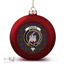 ScotsTee Shop Scottish Donald of Clan Ranald Modern Crest Tartan Christmas Ball Ornament