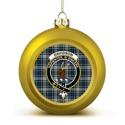 ScotsTee Shop Scottish Davidson of Tulloch Dress Modern Crest Tartan Christmas Ball Ornament