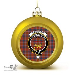 ScotsTee Shop Scottish Cameron of Lochiel Ancient Crest Tartan Christmas Ball Ornament