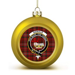 ScotsTee Shop Scottish Donald of Staffa_s Sett Crest Tartan Christmas Ball Ornament