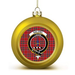 ScotsTee Shop Scottish Dalziel Modern Crest Tartan Christmas Ball Ornament