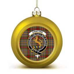 ScotsTee Shop Scottish Chattan Chief of Clan Crest Tartan Christmas Ball Ornament