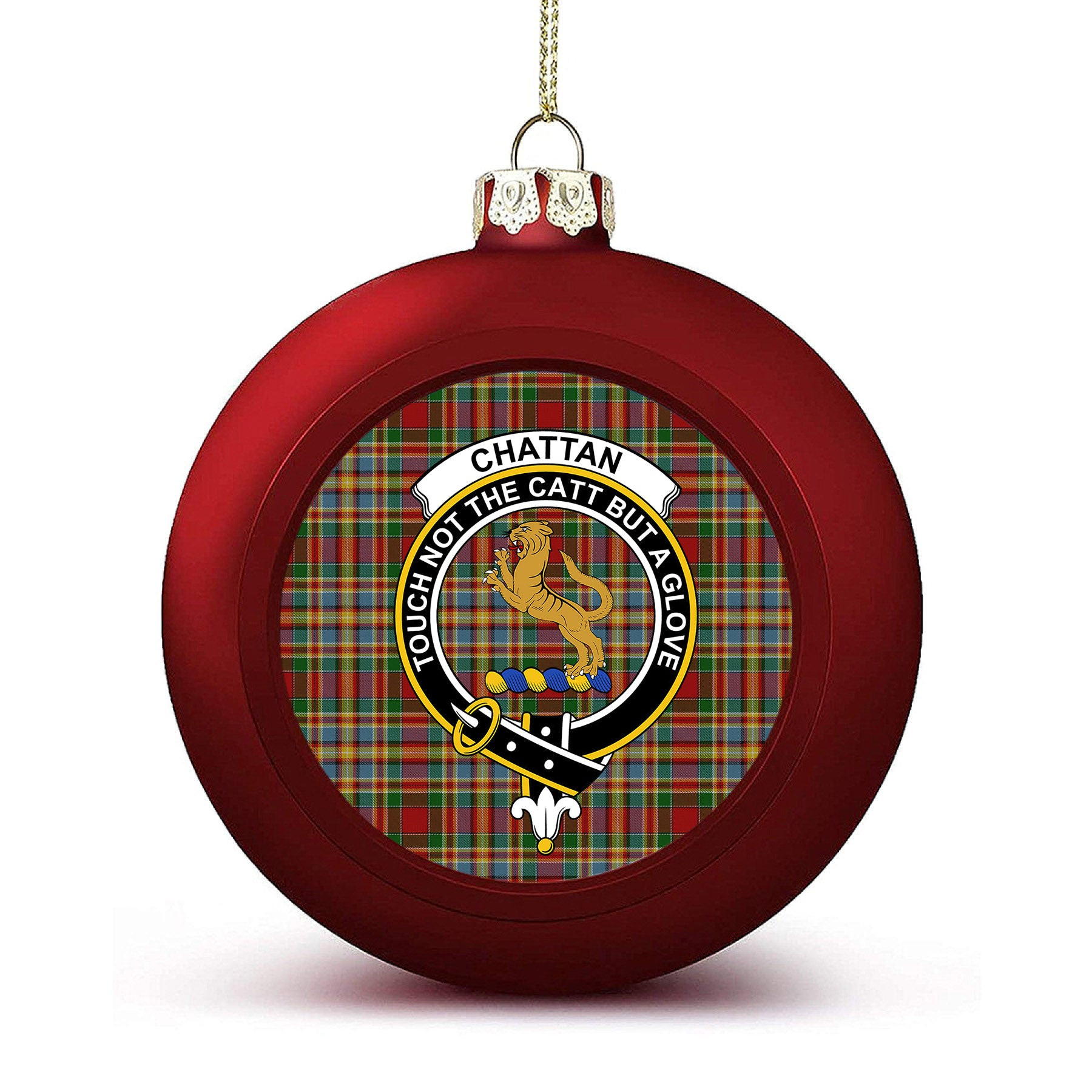 ScotsTee Shop Scottish Chattan Chief of Clan Crest Tartan Christmas Ball Ornament