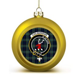 ScotsTee Shop Scottish Colquhoun Modern Clan Crest Tartan Christmas Ball Ornament