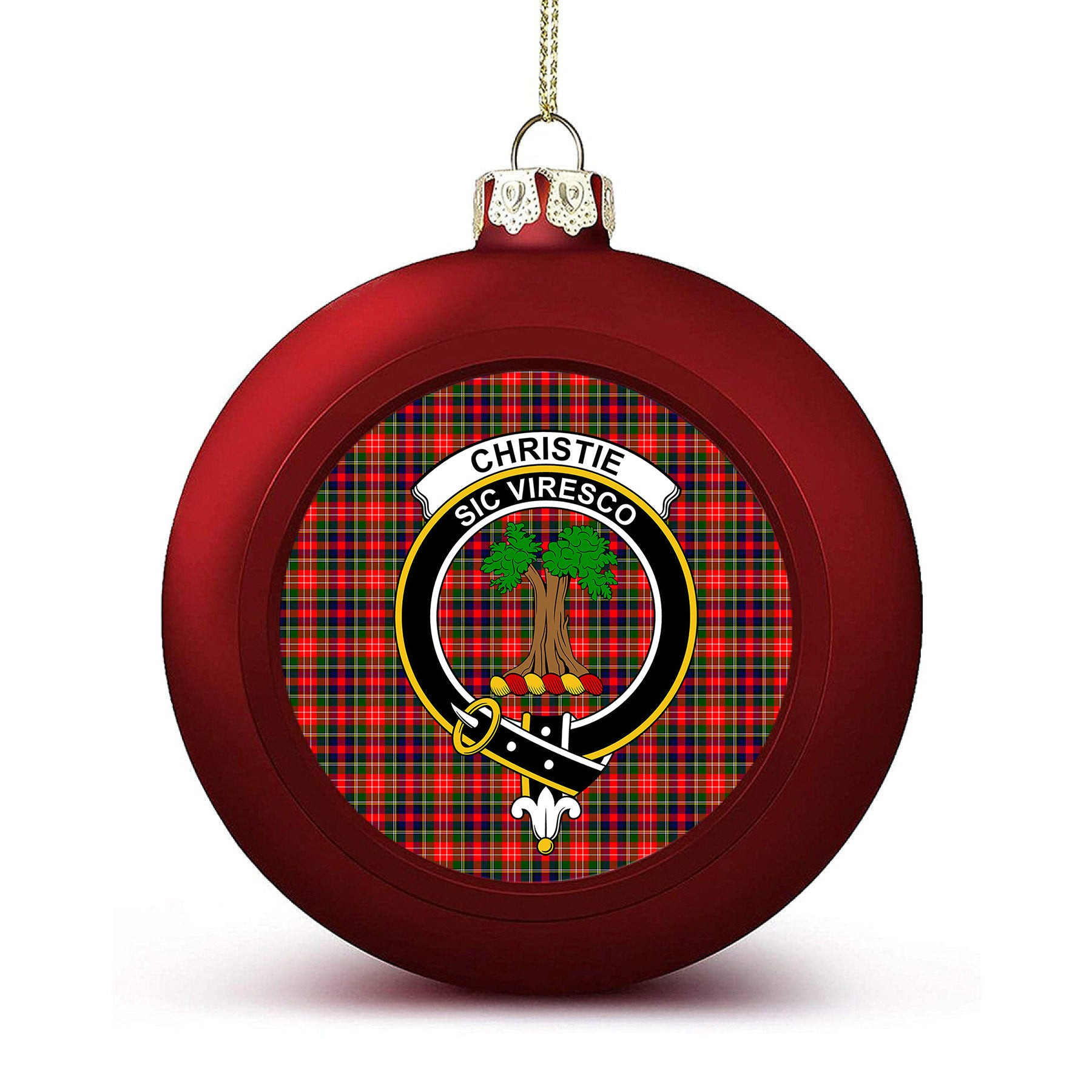 ScotsTee Shop Scottish Christie SC Crest Tartan Christmas Ball Ornament