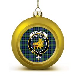 ScotsTee Shop Scottish Campbell of Argyll Ancient 2 Crest Tartan Christmas Ball Ornament