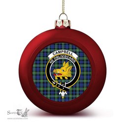 ScotsTee Shop Scottish Campbell of Argyll Ancient 2 Crest Tartan Christmas Ball Ornament