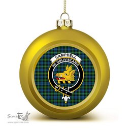 ScotsTee Shop Scottish Campbell of Argyll no guards Crest Tartan Christmas Ball Ornament