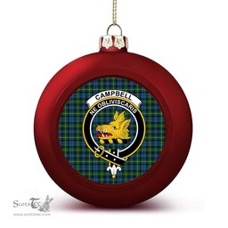 ScotsTee Shop Scottish Campbell of Argyll no guards Crest Tartan Christmas Ball Ornament