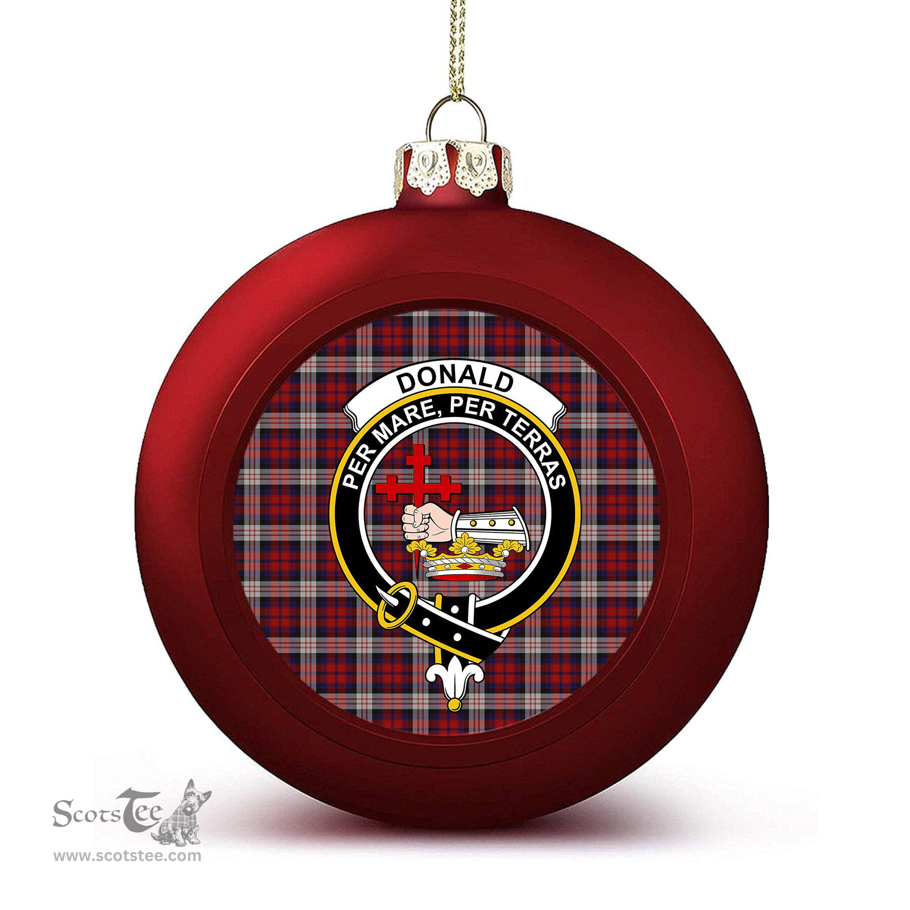 ScotsTee Shop Scottish Donald Dress Irish Crest Tartan Christmas Ball Ornament