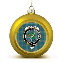 ScotsTee Shop Scottish Crichton Ancient Crest Tartan Christmas Ball Ornament