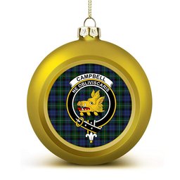 ScotsTee Shop Scottish Campbell of Loudoun Crest Tartan Christmas Ball Ornament