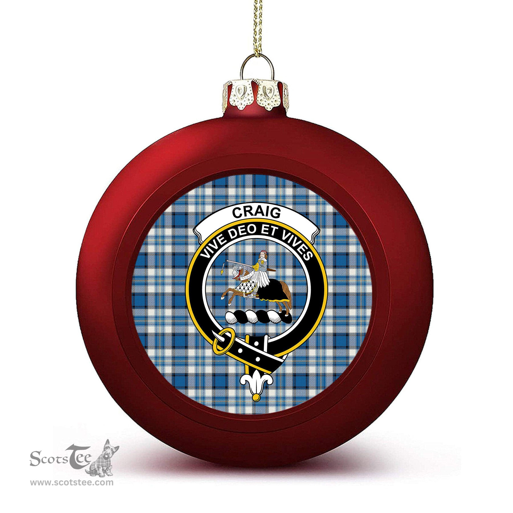ScotsTee Shop Scottish Craig Paisley Ancient Crest Tartan Christmas Ball Ornament