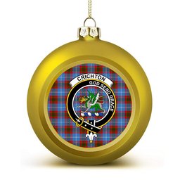 ScotsTee Shop Scottish Crichton Crest Tartan Christmas Ball Ornament