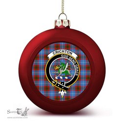 ScotsTee Shop Scottish Crichton Crest Tartan Christmas Ball Ornament