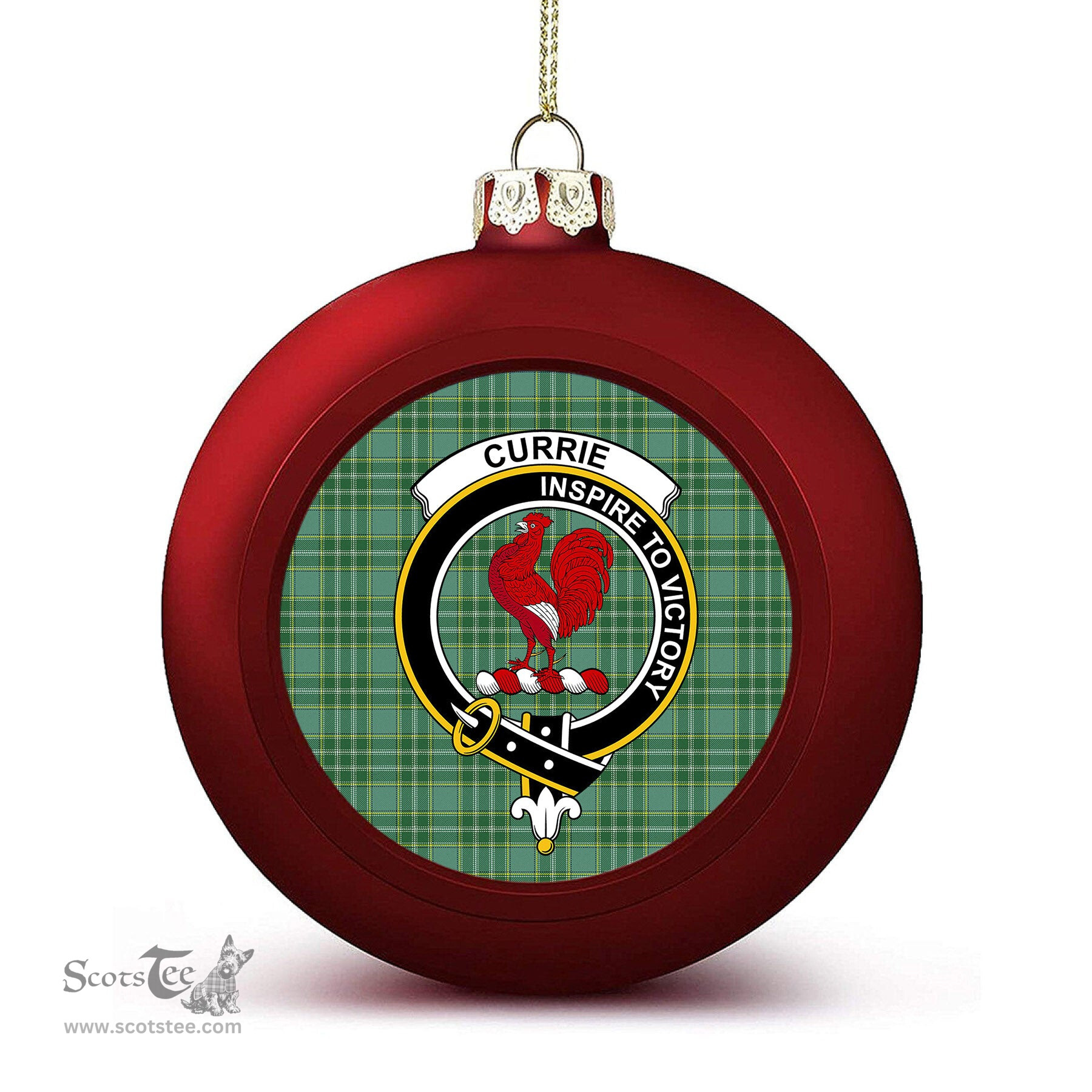 ScotsTee Shop Scottish Currie Modern Crest Tartan Christmas Ball Ornament