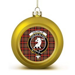 ScotsTee Shop Scottish Colville Ancient Crest Tartan Christmas Ball Ornament