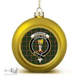 ScotsTee Shop Scottish Chisholm Hunting Crest Tartan Christmas Ball Ornament