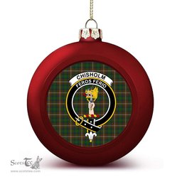 ScotsTee Shop Scottish Chisholm Hunting Crest Tartan Christmas Ball Ornament