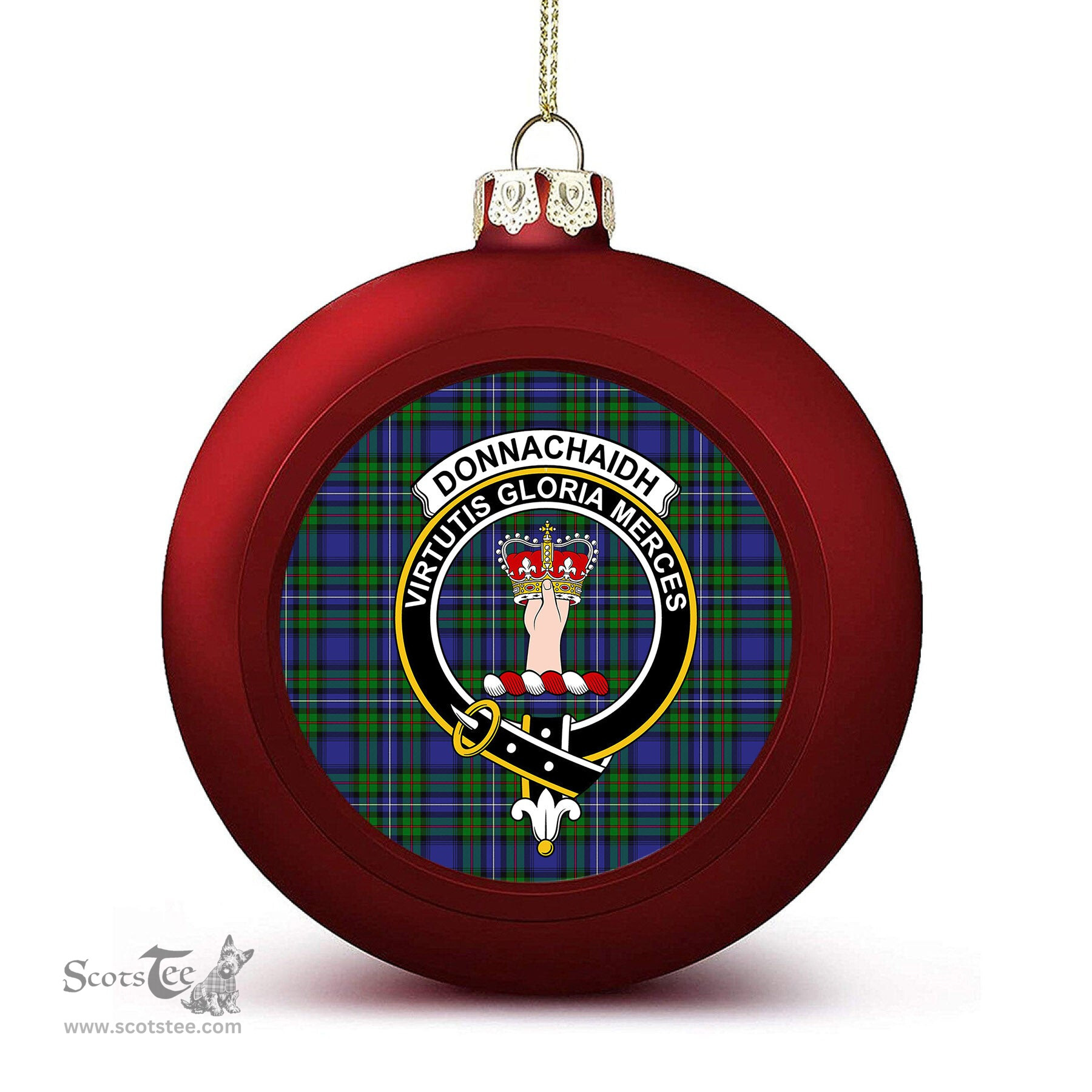 ScotsTee Shop Scottish Donnachaidh Crest Tartan Christmas Ball Ornament