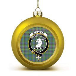 ScotsTee Shop Scottish Colville Crest Tartan Christmas Ball Ornament