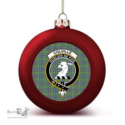 ScotsTee Shop Scottish Colville Crest Tartan Christmas Ball Ornament