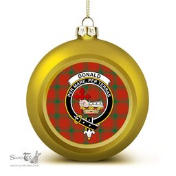 ScotsTee Shop Scottish Donald of the Isles Red Ancient Crest Tartan Christmas Ball Ornament
